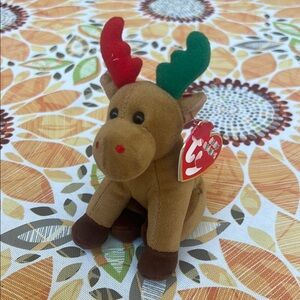 Ty Herald The Moose Baby Beanie 4” Holiday Ornament New